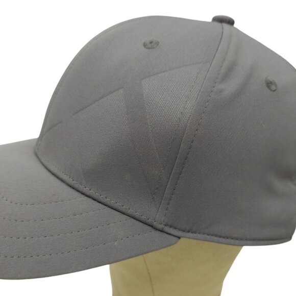 Adidas Golf Cap Stretch Fitted S/M Baseball Tennis Gray Hat Tonal Stripe - Picture 7 of 13